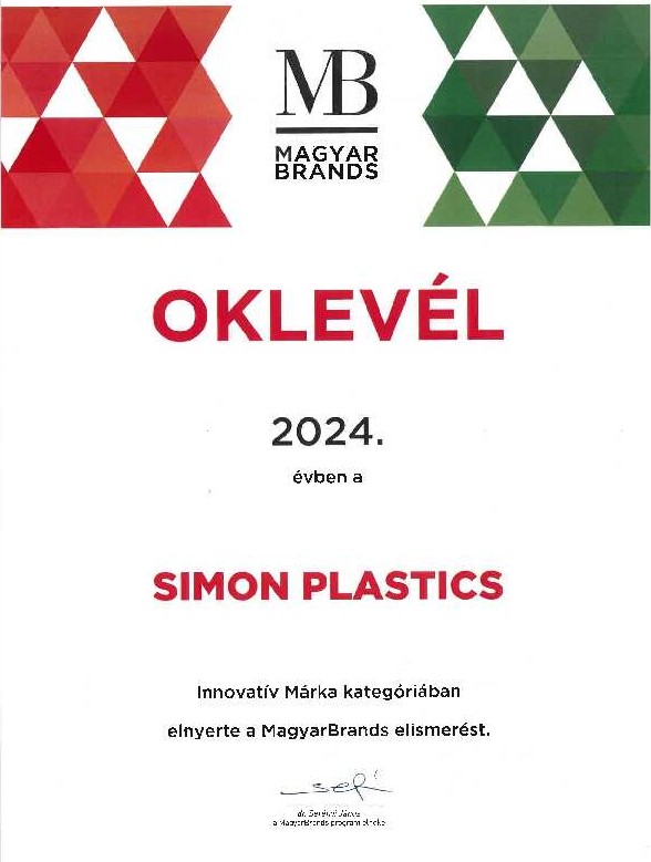 Illusztráció az alábbi tartalomhoz: MAGYARBRANDS ELISMERÉSBEN RÉSZESÜLT INNOVATÍV MÁRKA: SIMON PLASTICS